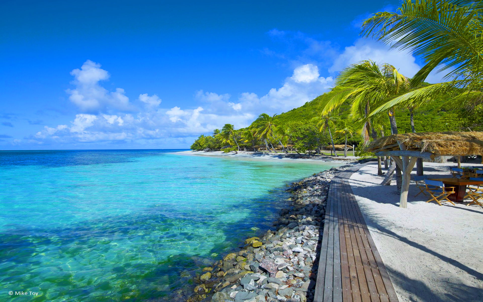 Petit St Vincent Islands From Paradise Caribbean Beach Turquoise Sea Rainforest Palm Beautiful Photo Desktop Wallpaper Hd 2k