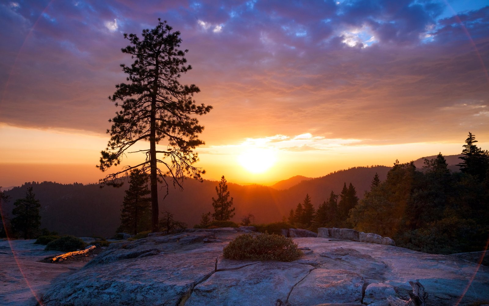 Sunrise on the hill beautiful scenery 2k