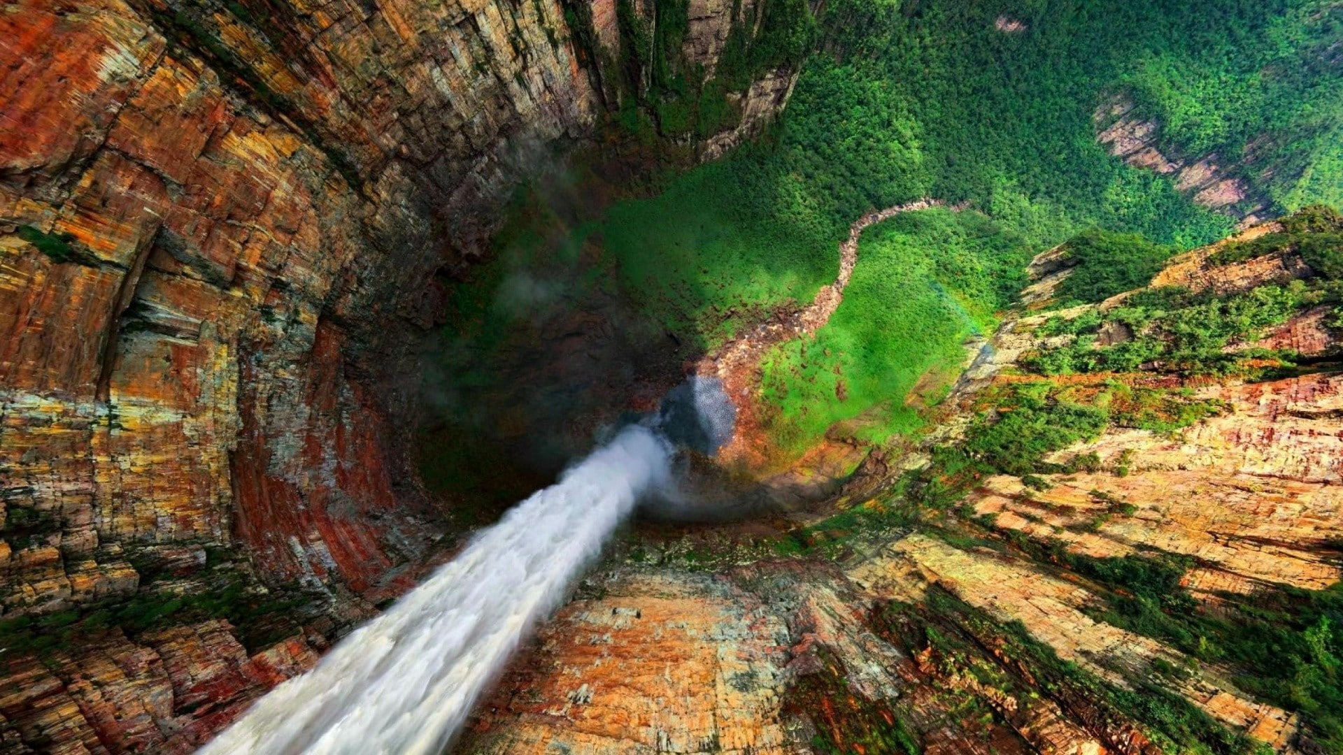 Venezuela waterfall landscape nature Mount Roraima canyon 2k