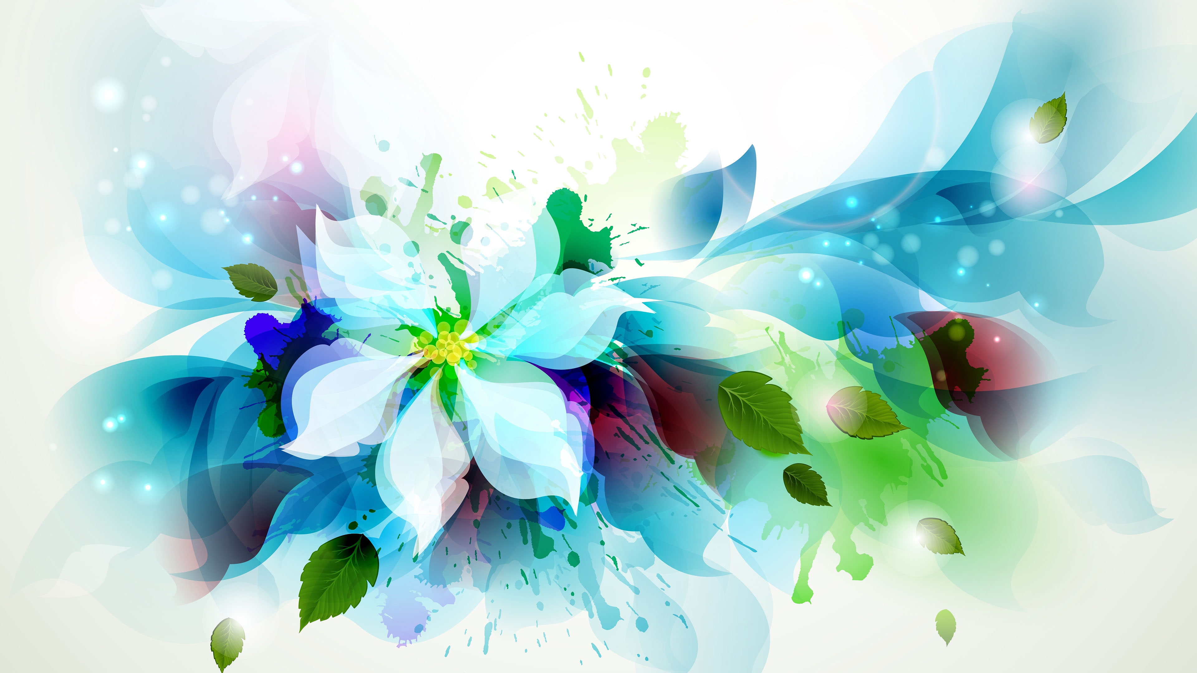abstract watercolor flower design art floral decoration 2k 4k