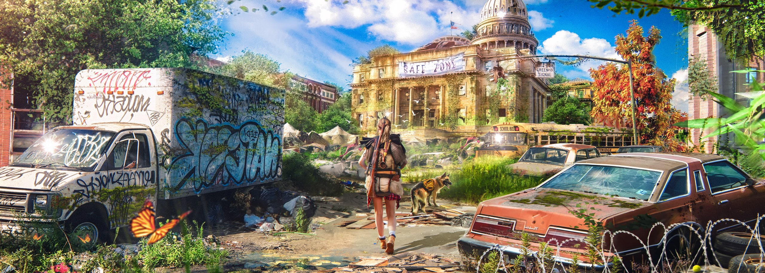 artwork digital art science fiction apocalyptic disaster 2k