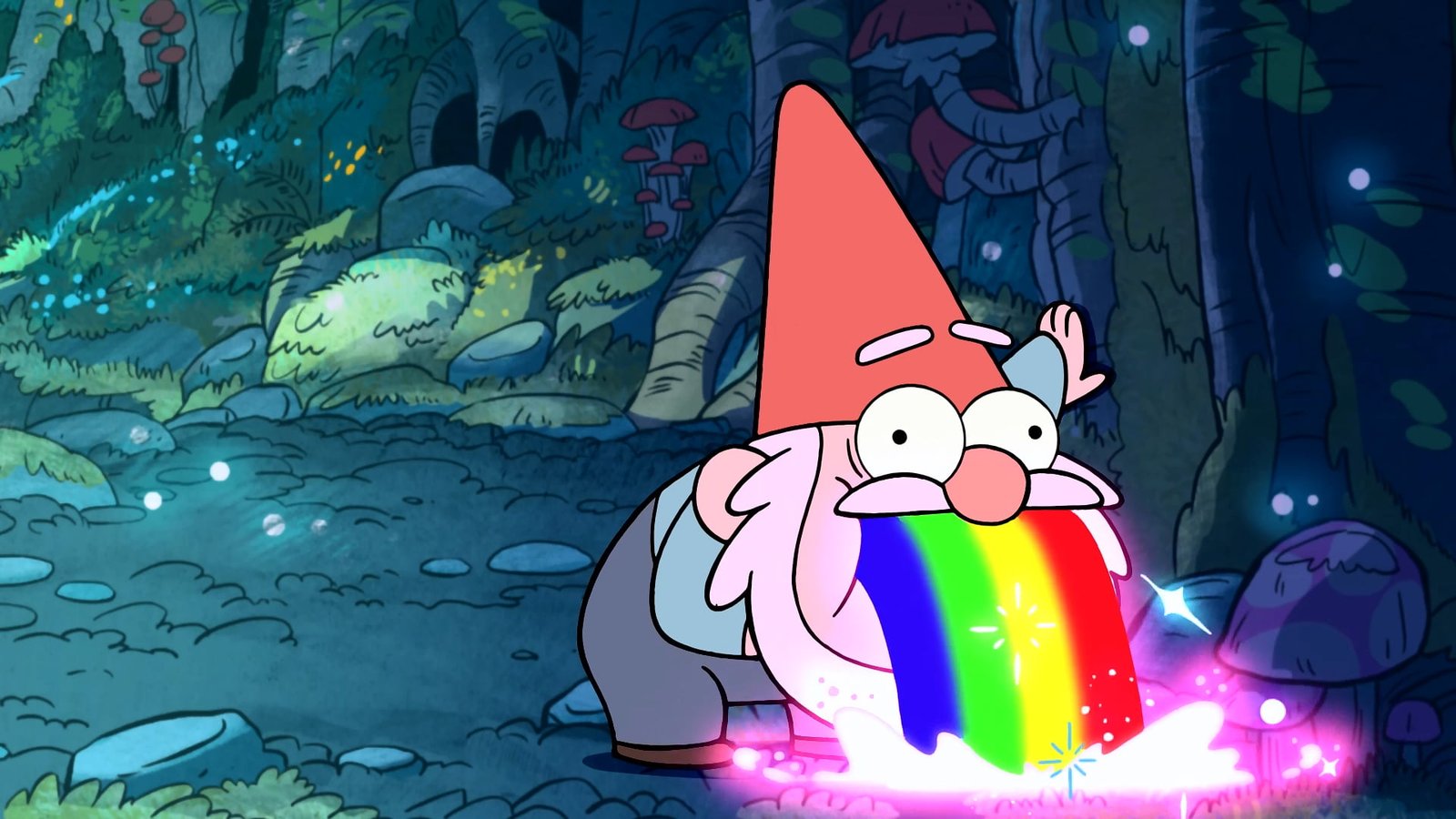 Gnome from Gravity Falls illustration rainbows gnomes humor 93 2k