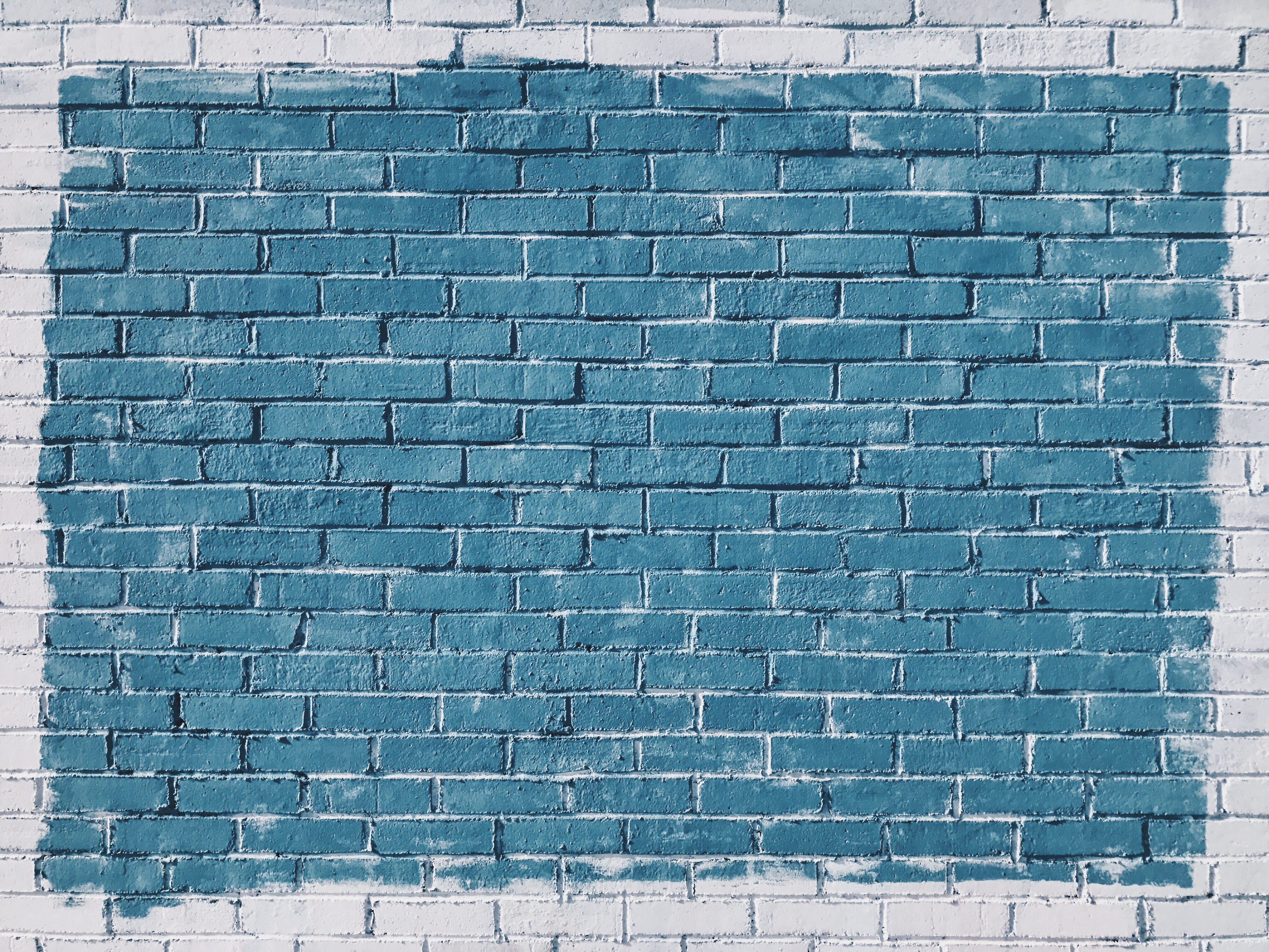 gray concrete bricks painted in blue and brick wall 76 2k 4k