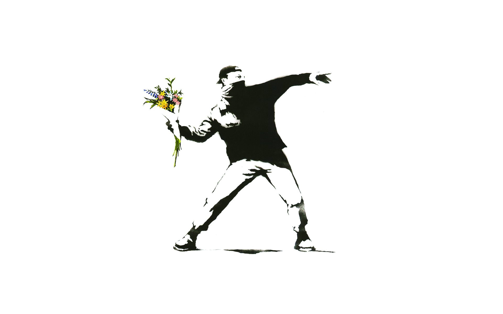 man holding flowers illustration minimalism white background 86 2k