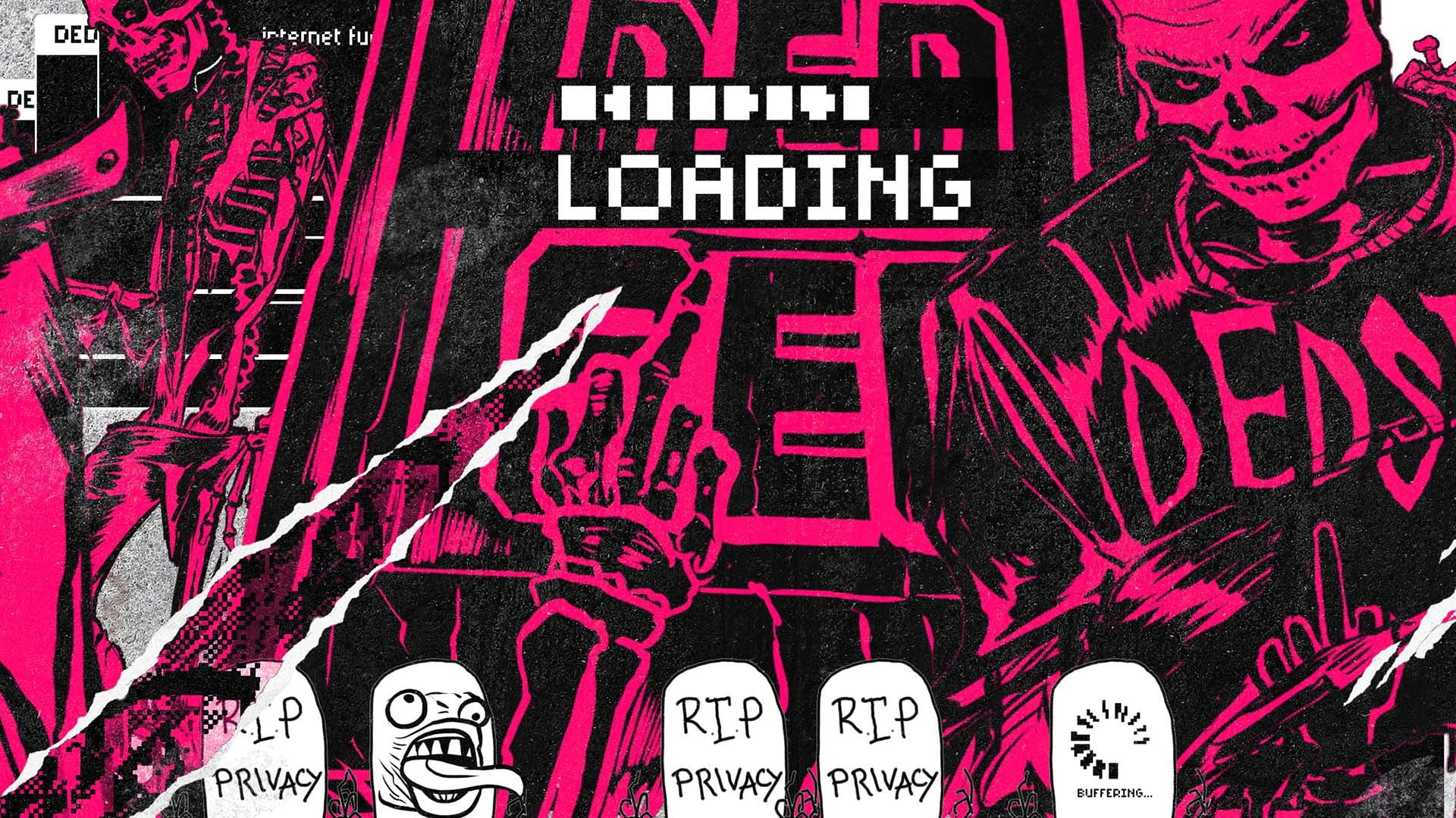 pink and black loading illustration Watch Dogs 2 2k