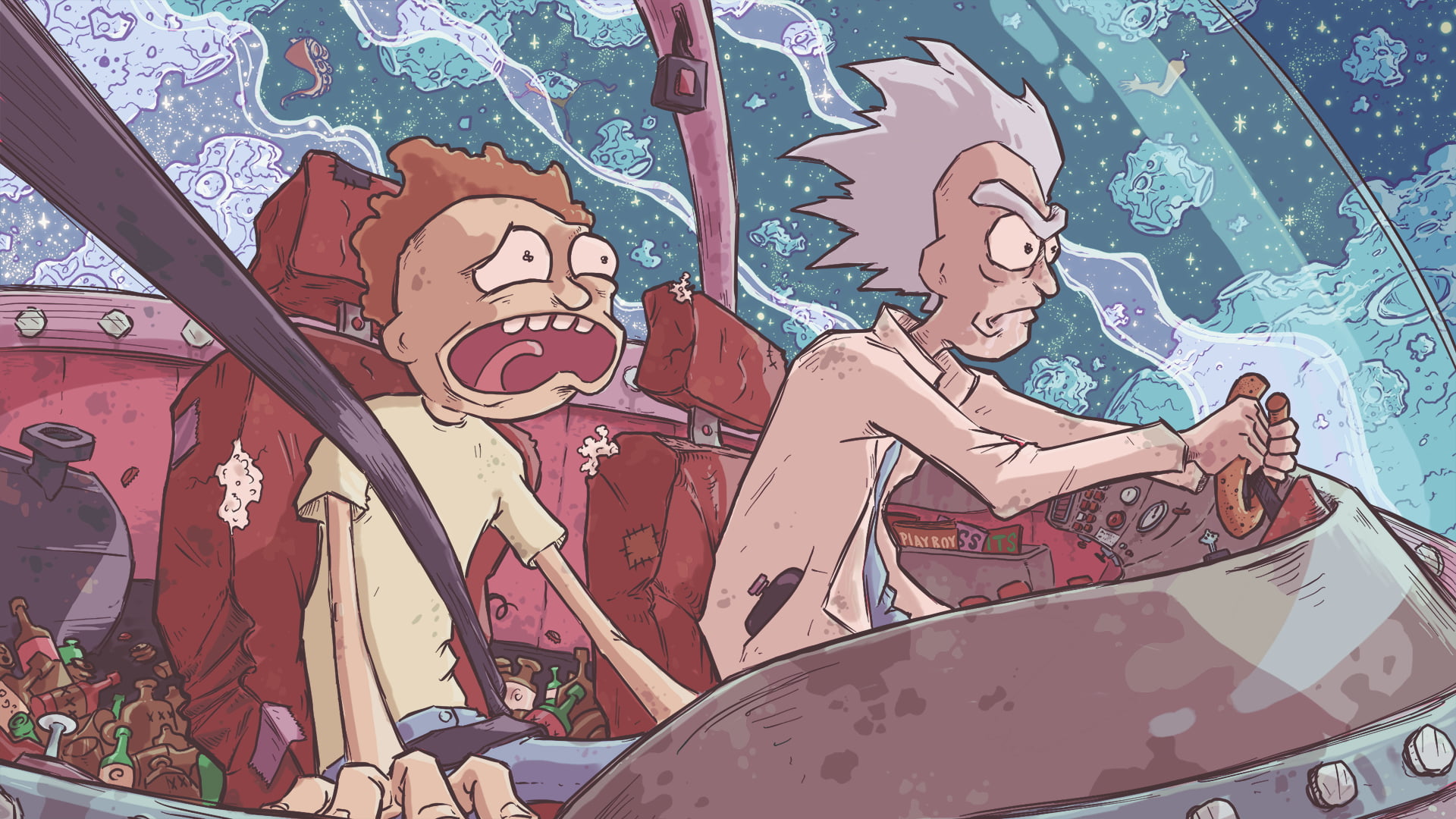 Rick and Morty wallpaper Sanchez Smith illustration 2k