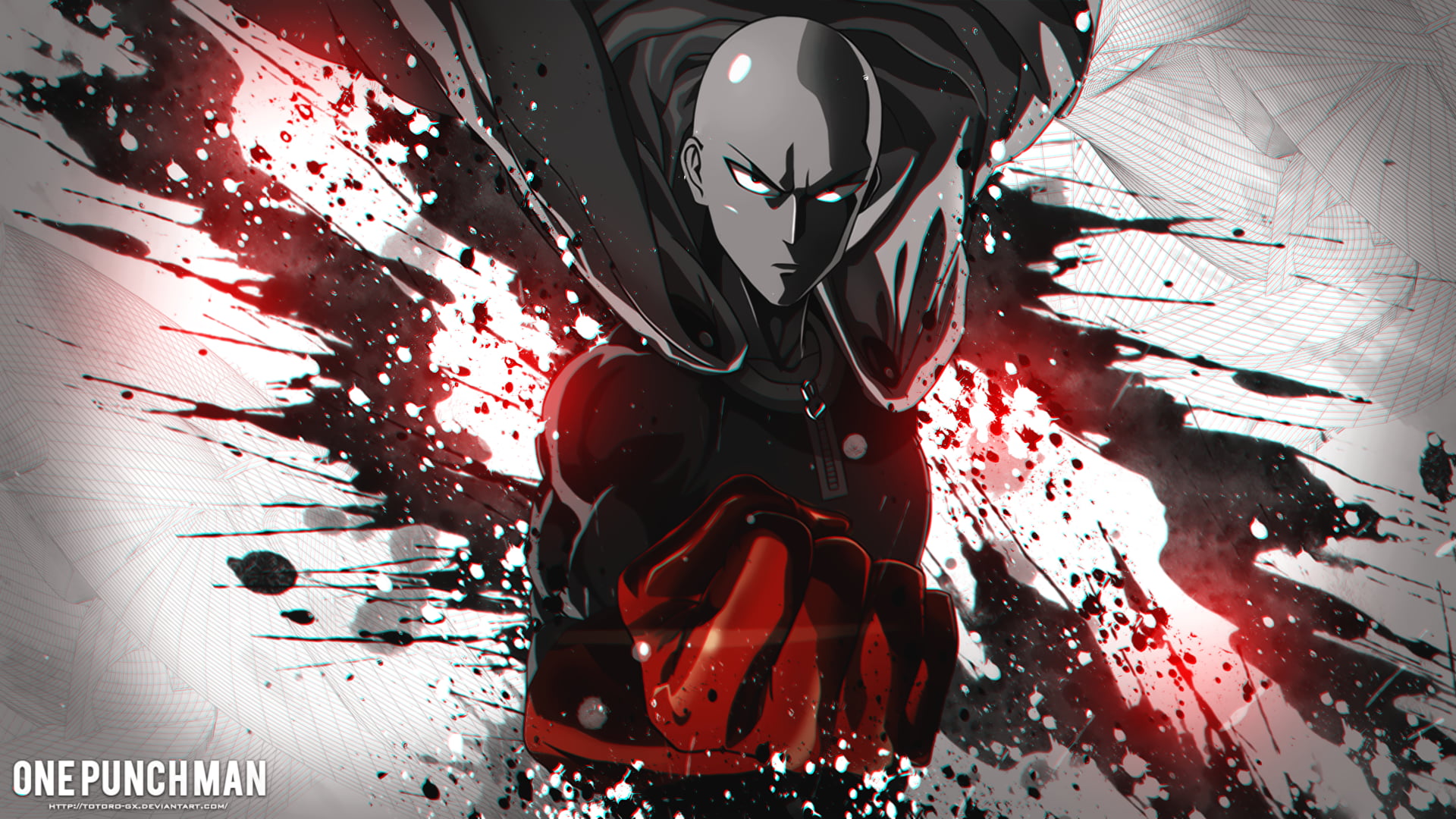 anime digital art fan One Punch Man Saitama hero superhero 2k