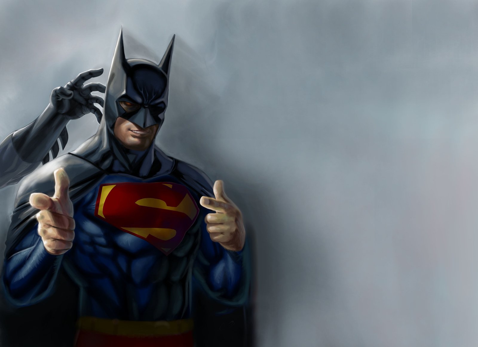 Batman illustration Superman artwork superhero cape heroes 2k 4k