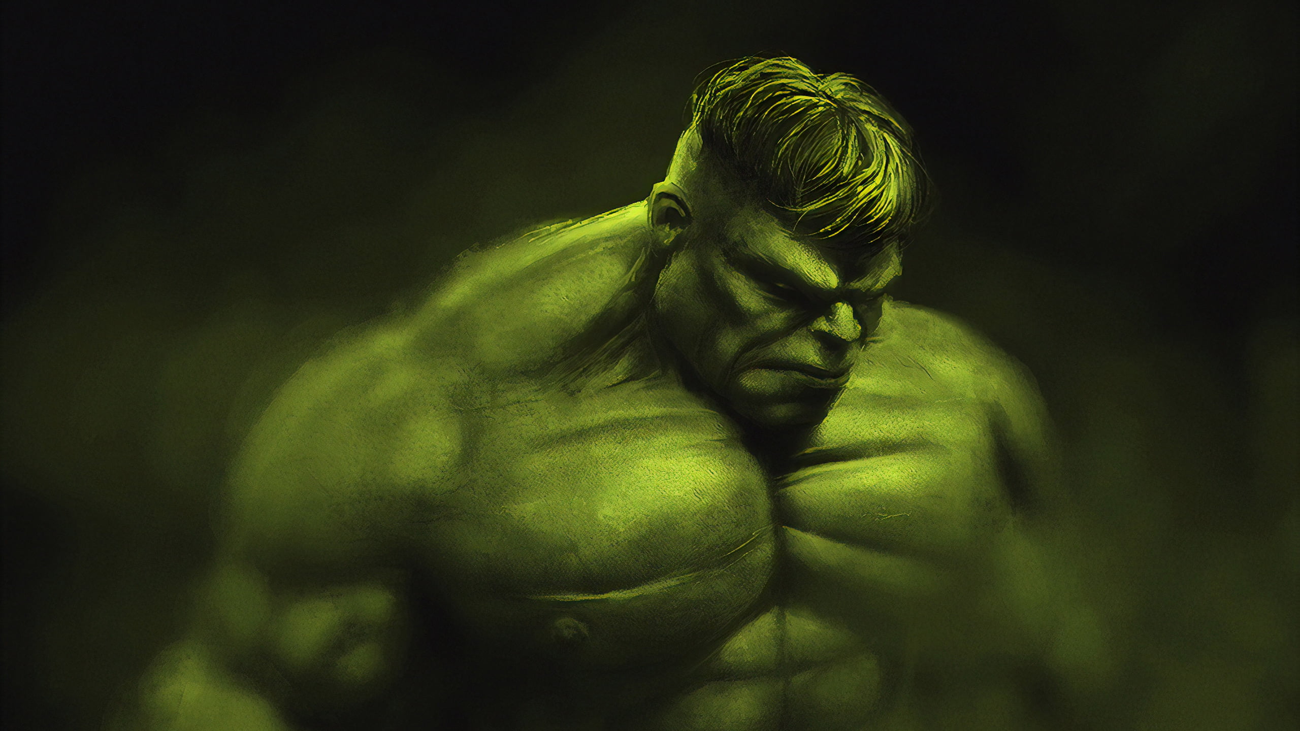digital art artwork illustration Hulk Bruce Banner 2k