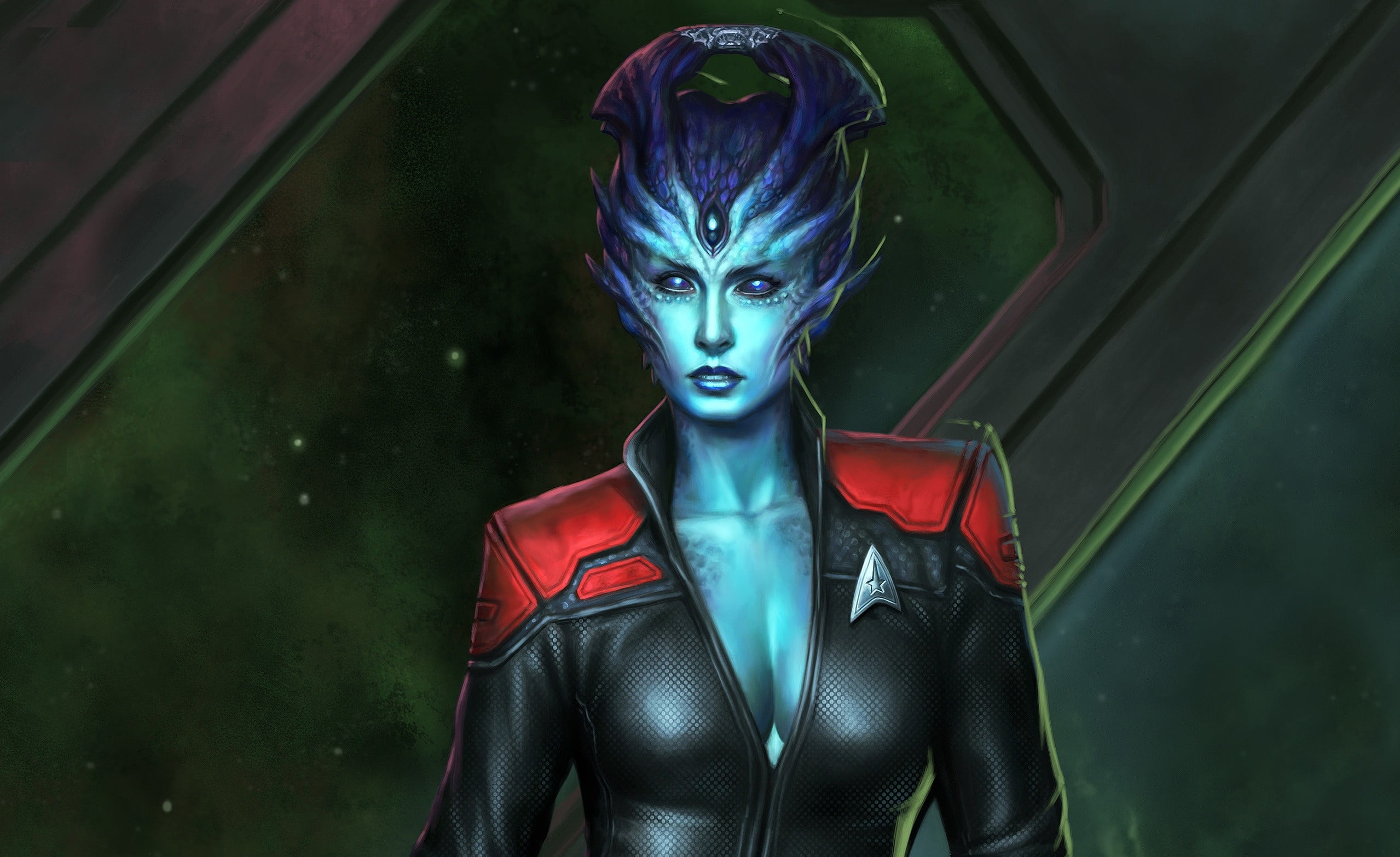 female character wallpaper Star Trek artwork one person portrait 2k