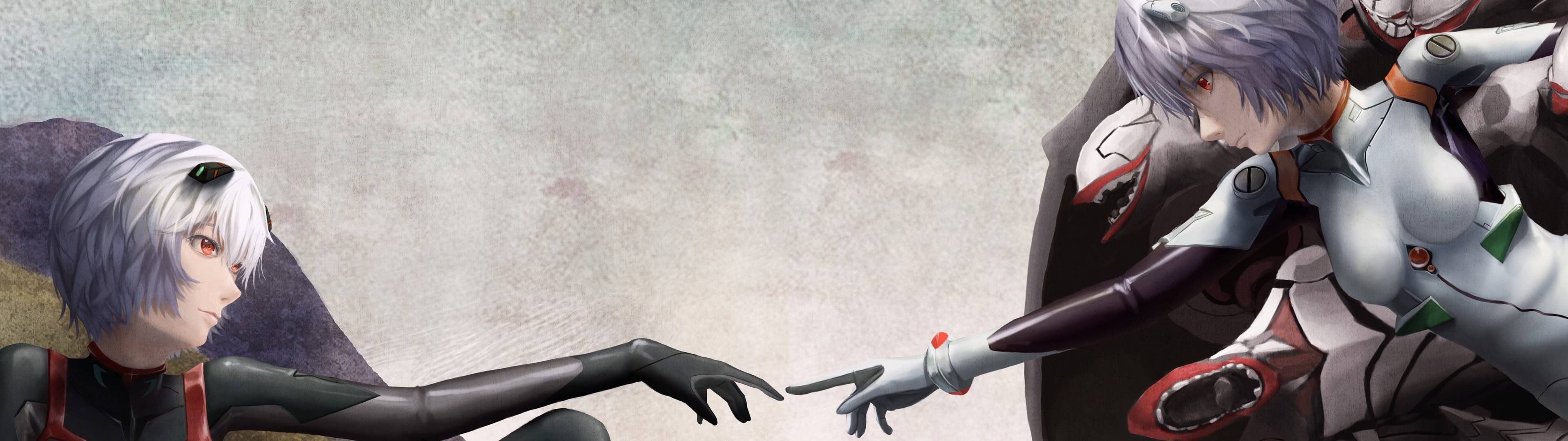 Nier Automata Creation of Adam themed wallpaper Ayanami Rei 2k 4k