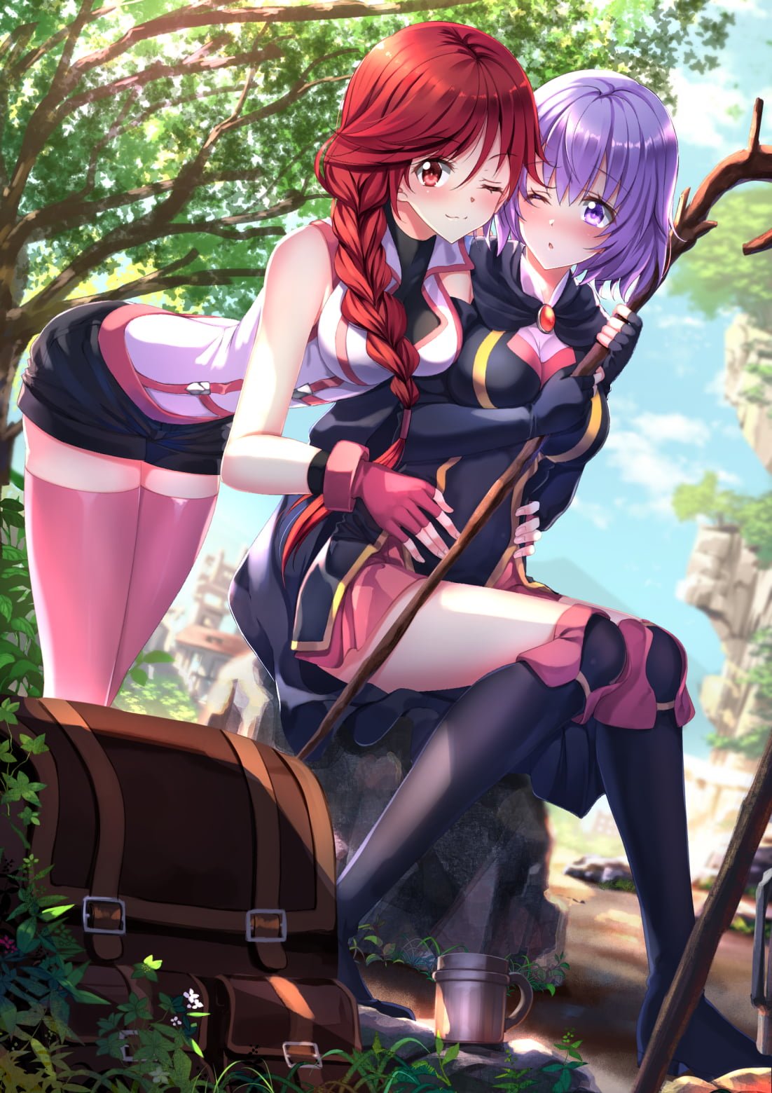 red haired female anime character illustration girls Hai to Gensou no Grimgar