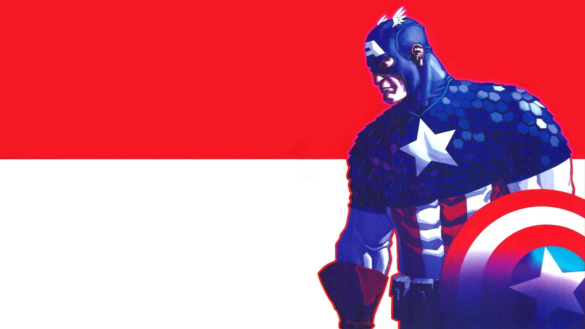 Captain America wallpaper comics red copy space military 2k