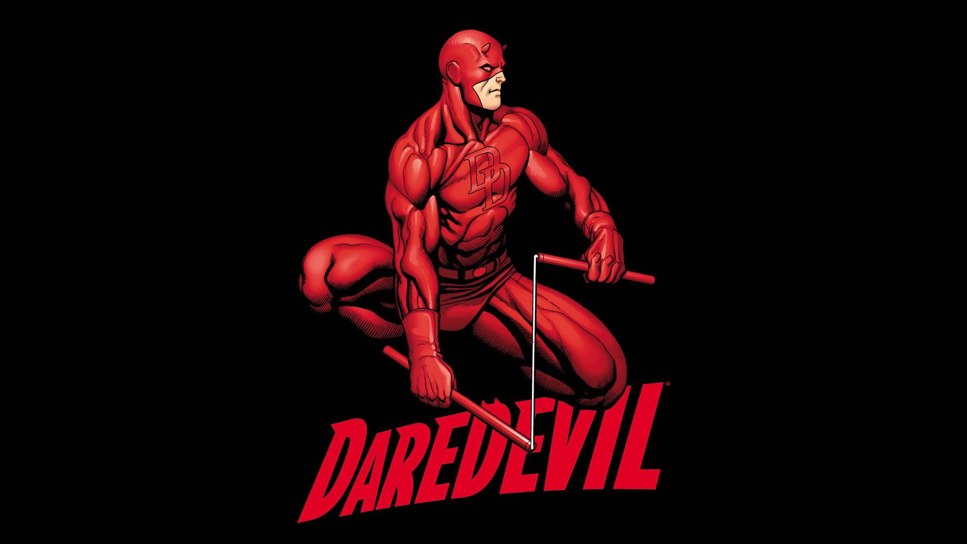 Daredevil wallpaper Marvel Comics superhero black background 2k