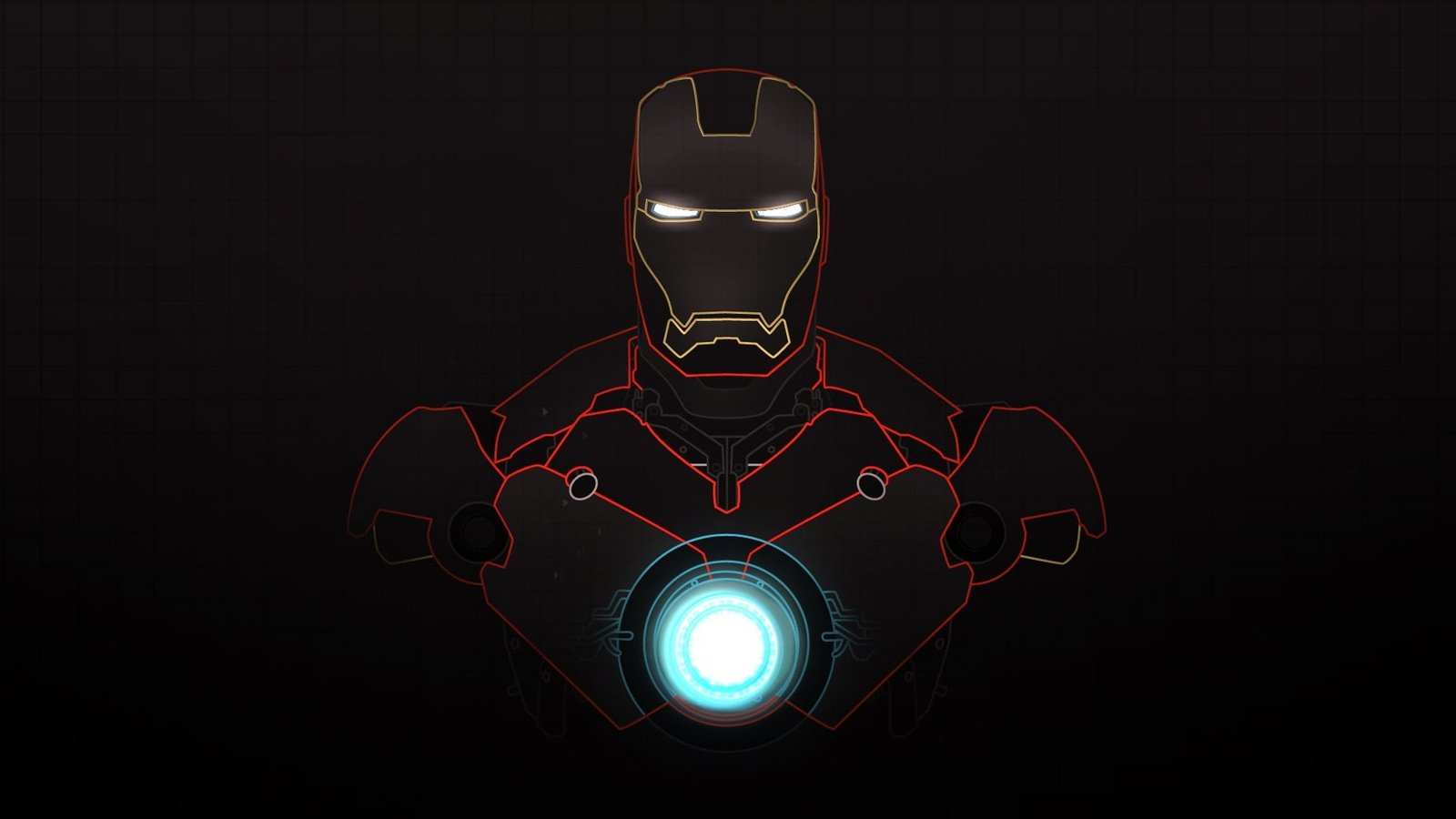 Dark Background Glowing Grid Iron man superhero 2k