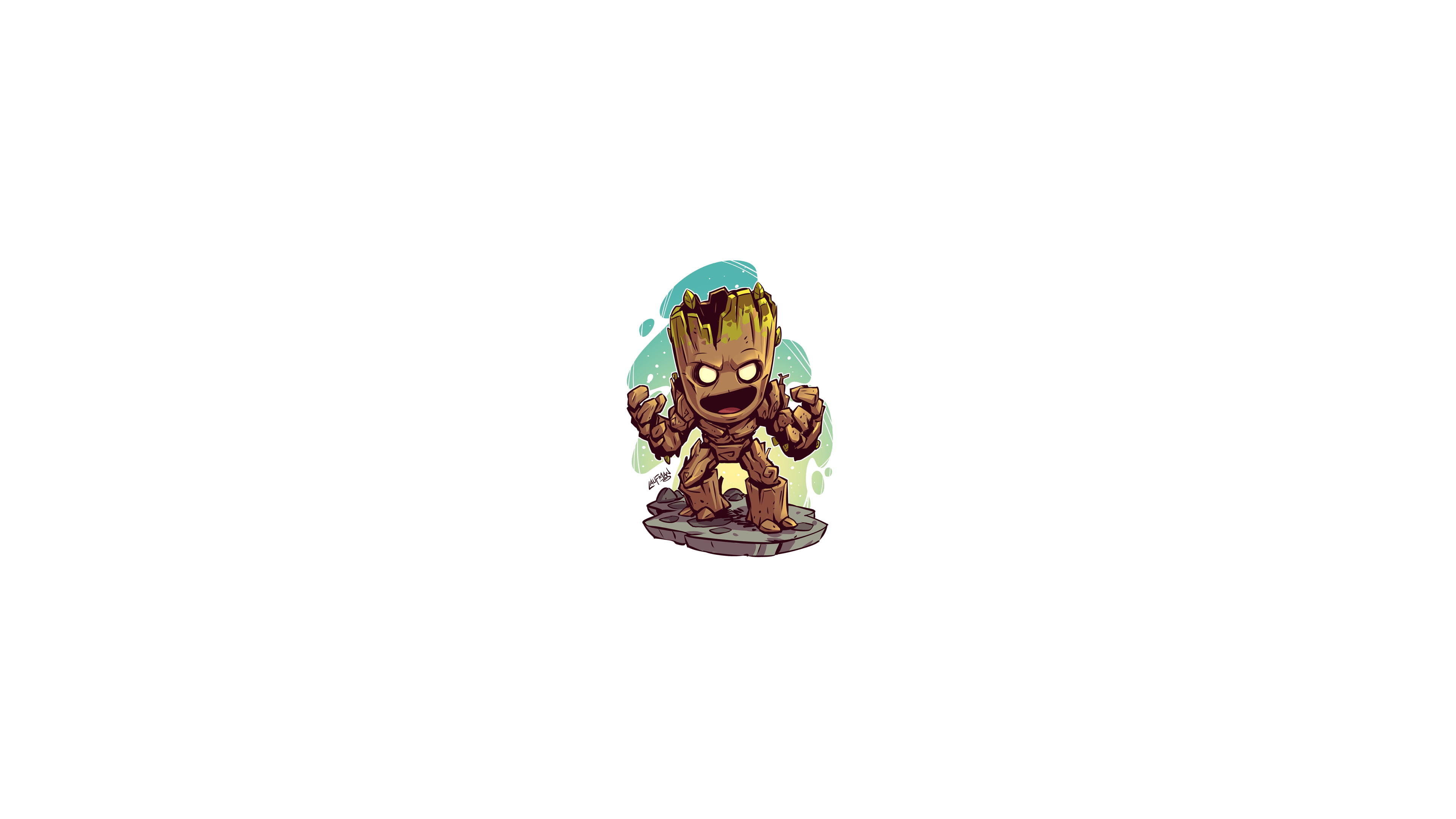 Marvel Cinematic Universe chibi minimalism Groot Comics 2k 4k