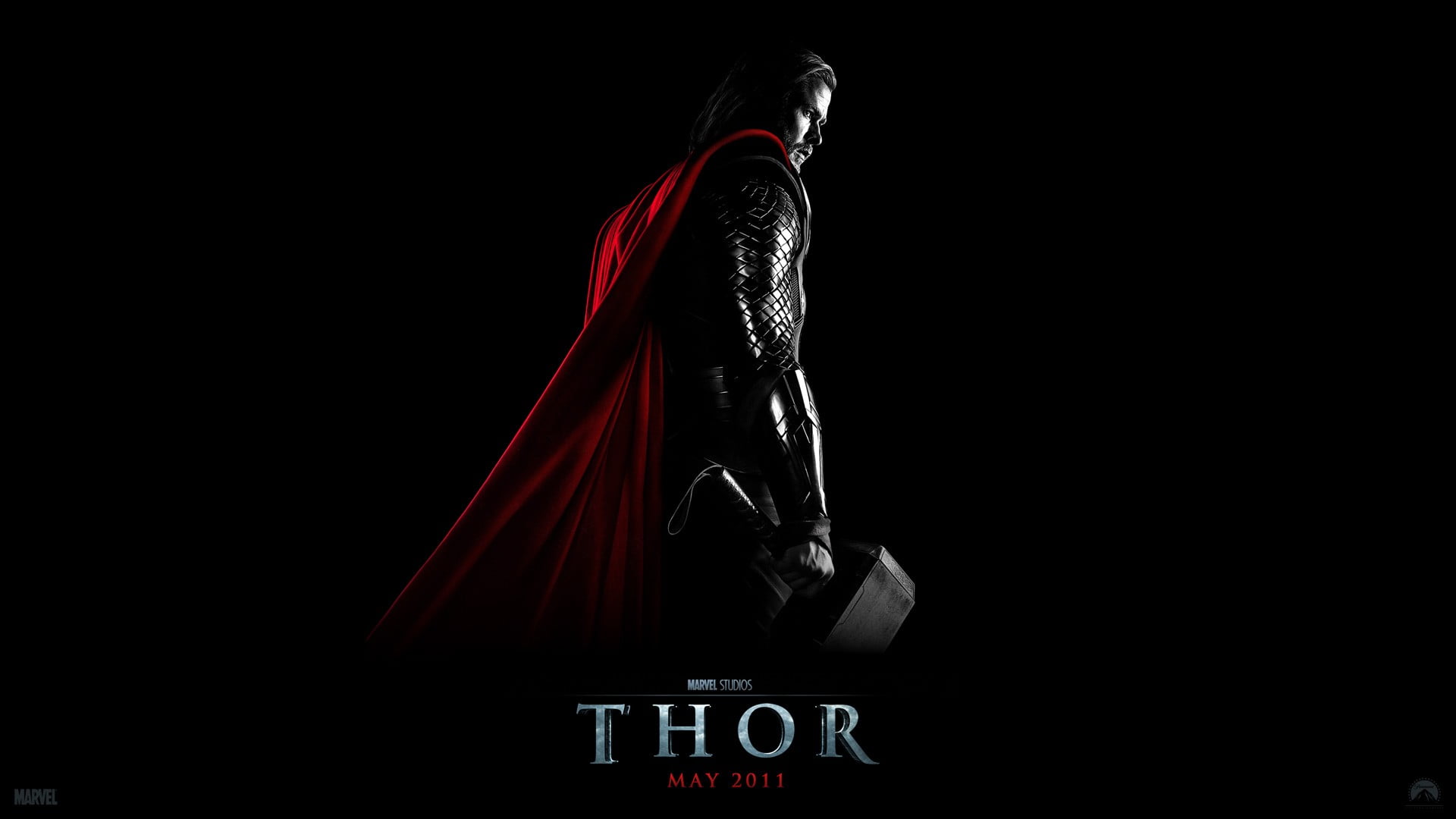 Marvel Thor poster movies Chris Hemsworth black background 2k