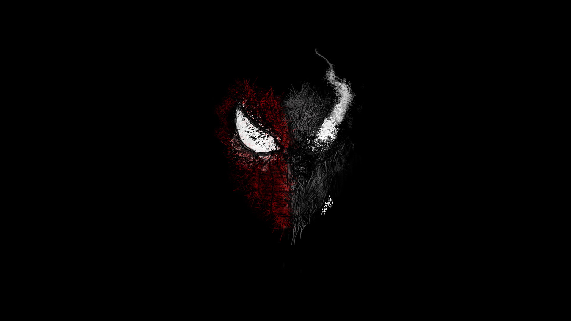 spiderman venom superheroes artist artwork digital art 2k