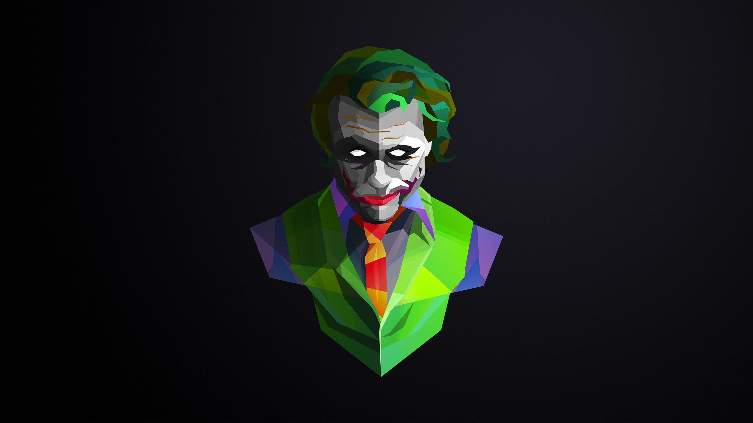 The Joker wallpaper Justin Maller low poly minimalism digital art 2k