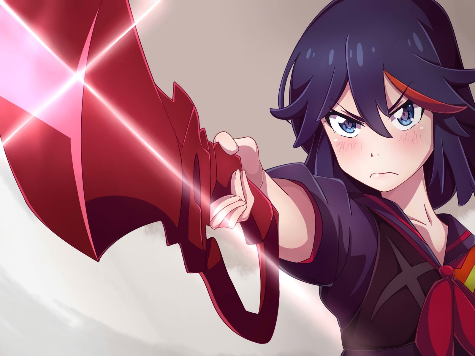 aqua eyes blue hair blushing Kill la Matoi Ryuuko 2k