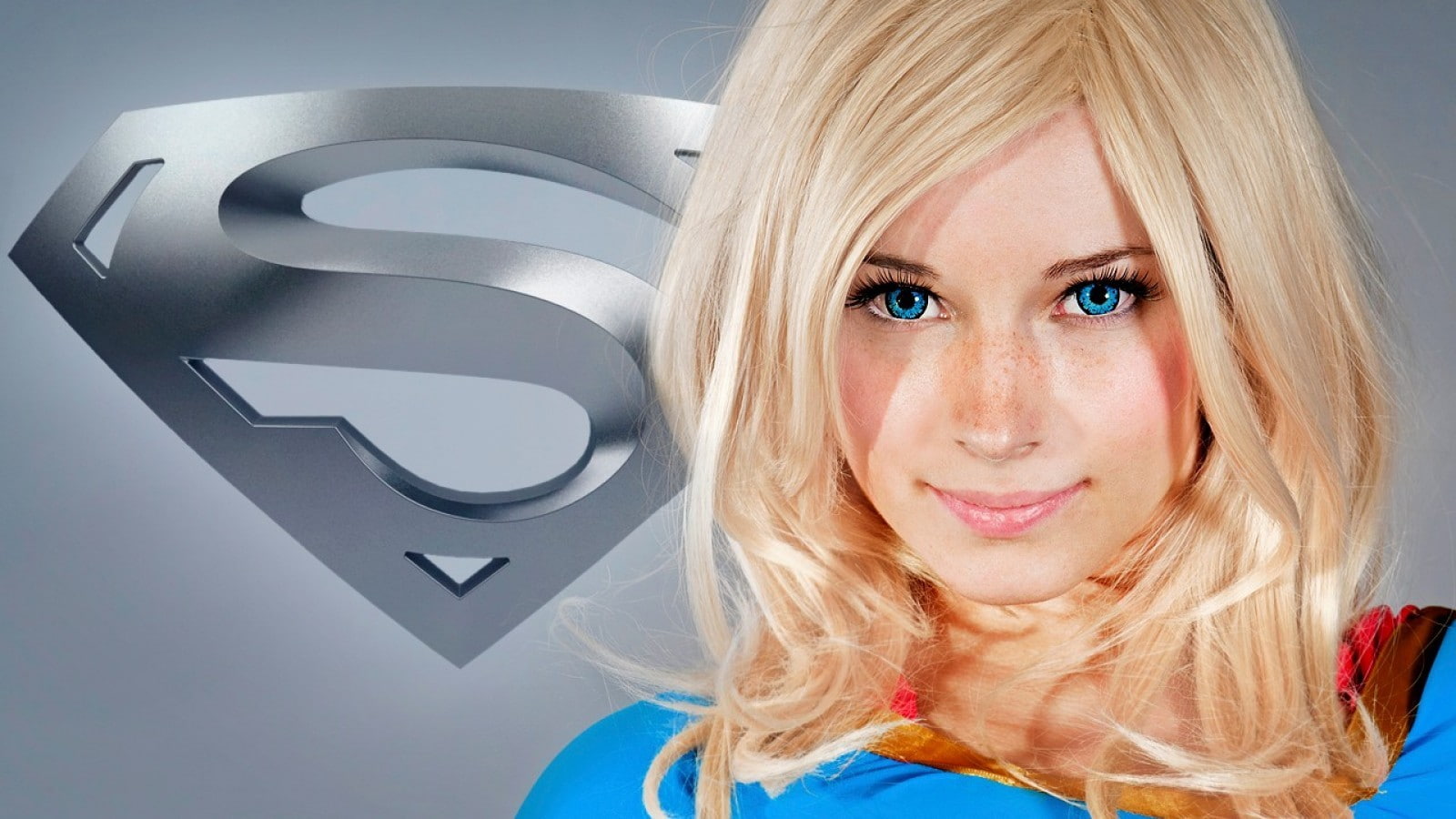 blue eyes blonde Supergirl Enji night long hair superhero 2k