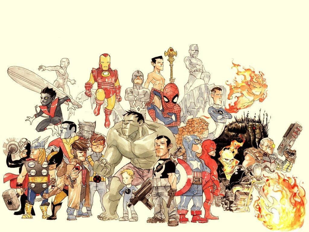 Marvel Superheroes illustration The Avengers Comics
