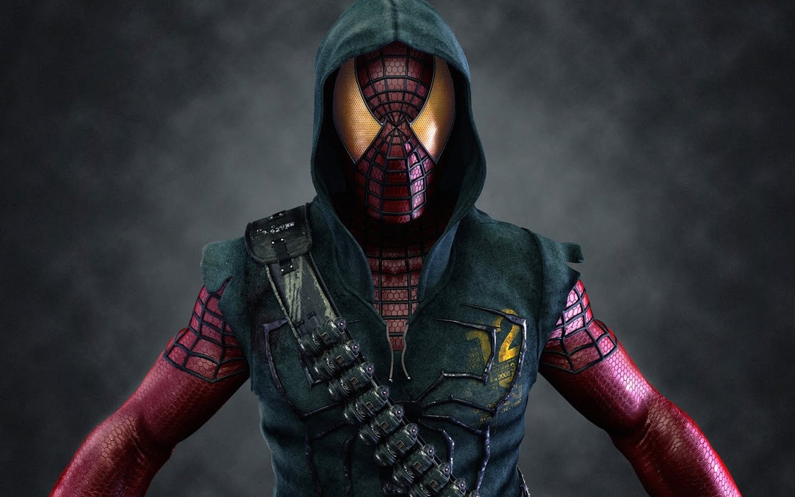 Spider Man superhero artwork front view one person portrait 2k