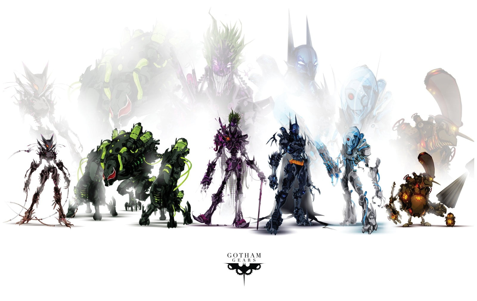 Superheroes robots wallpaper Batman art and craft nature representation 2k