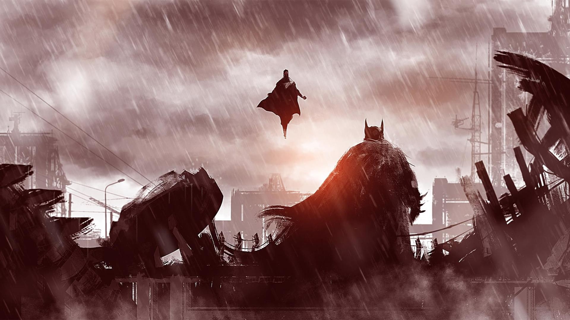 Batman superhero v Superman Dawn of Justice concept art 2k