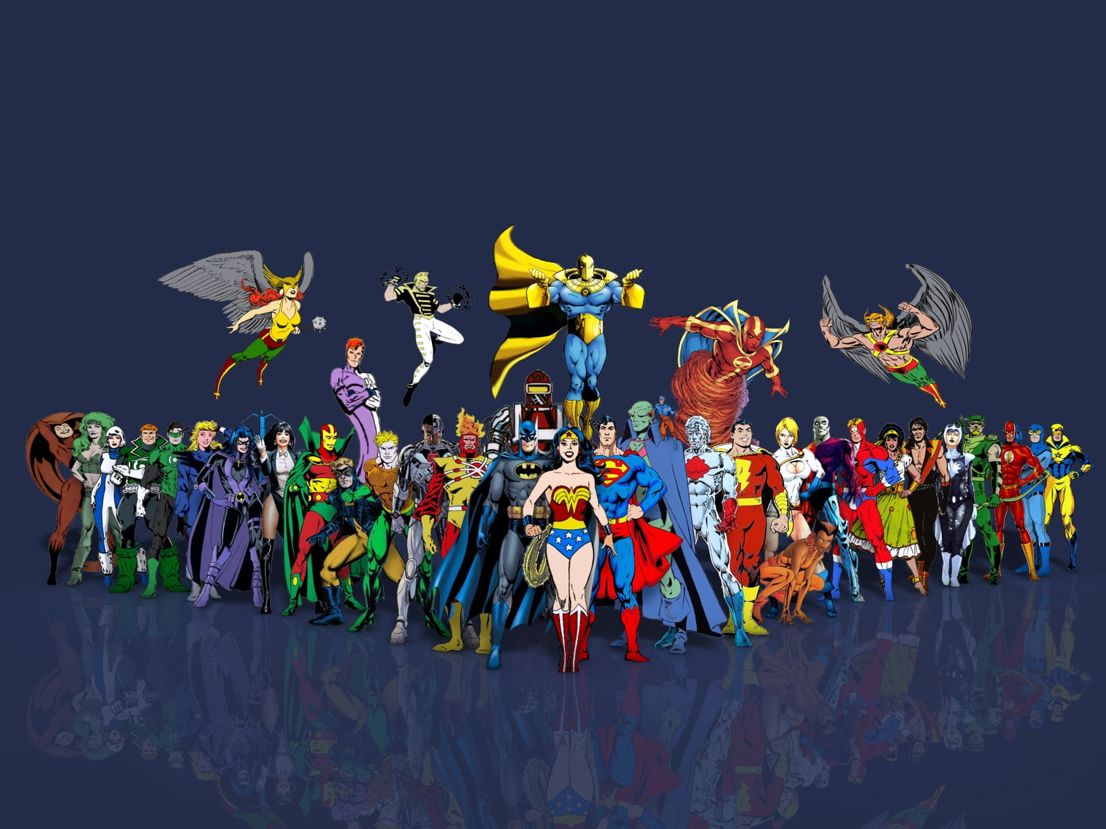 Justice League superhero Wonder Woman Batman Superman Martian Manhunter 2k