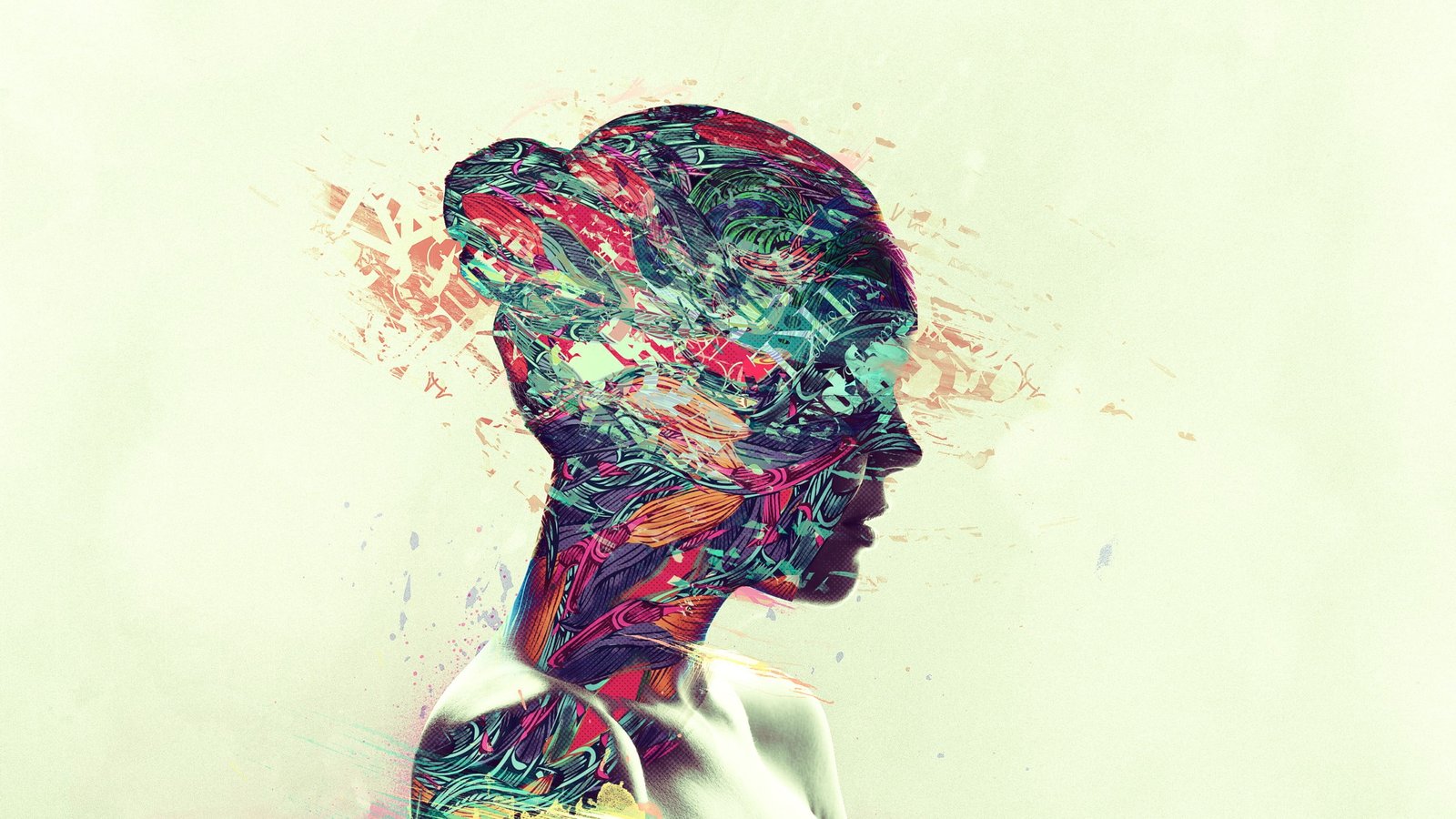 multicolored woman face wallpaper assorted color abstract painting 2k
