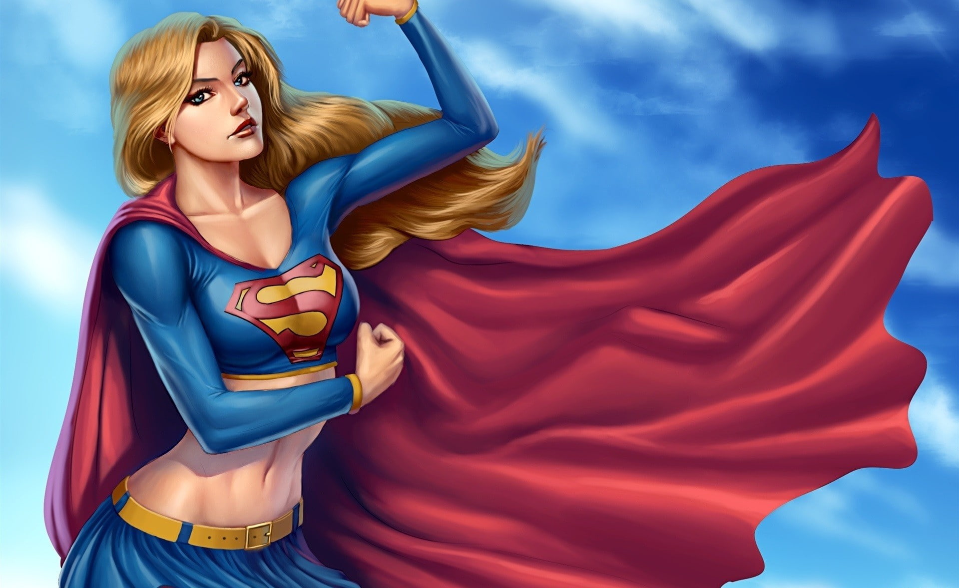 Supergirl Superman superhero superheroines artwork affectation 2k