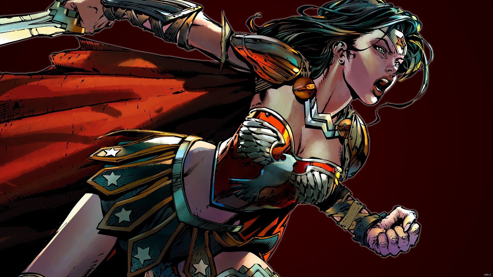 sword fantasy Wonder Woman weapon comics artwork superhero 2k