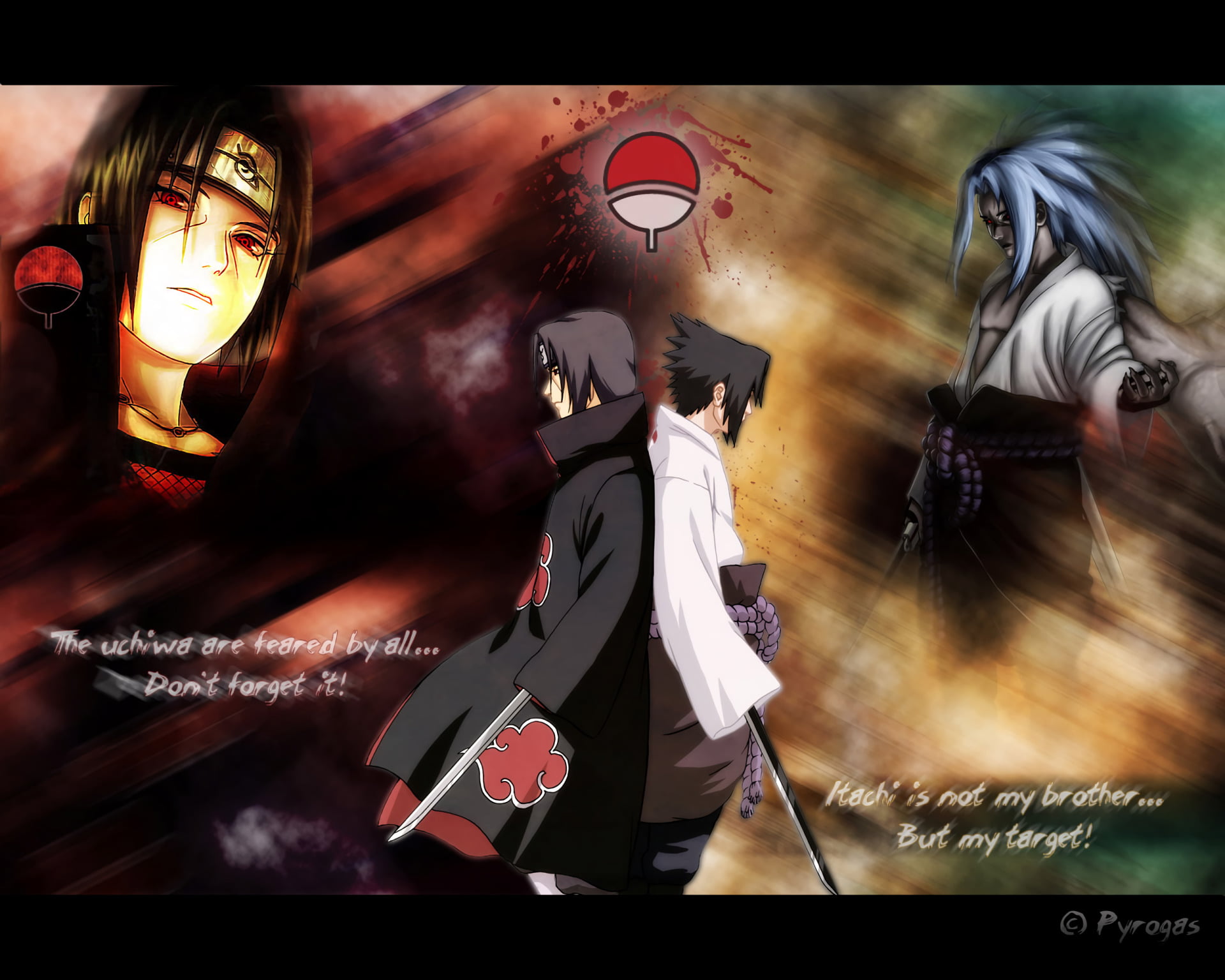 Uchiha Itachi and Sasuke wallpaper Anime Naruto 2k