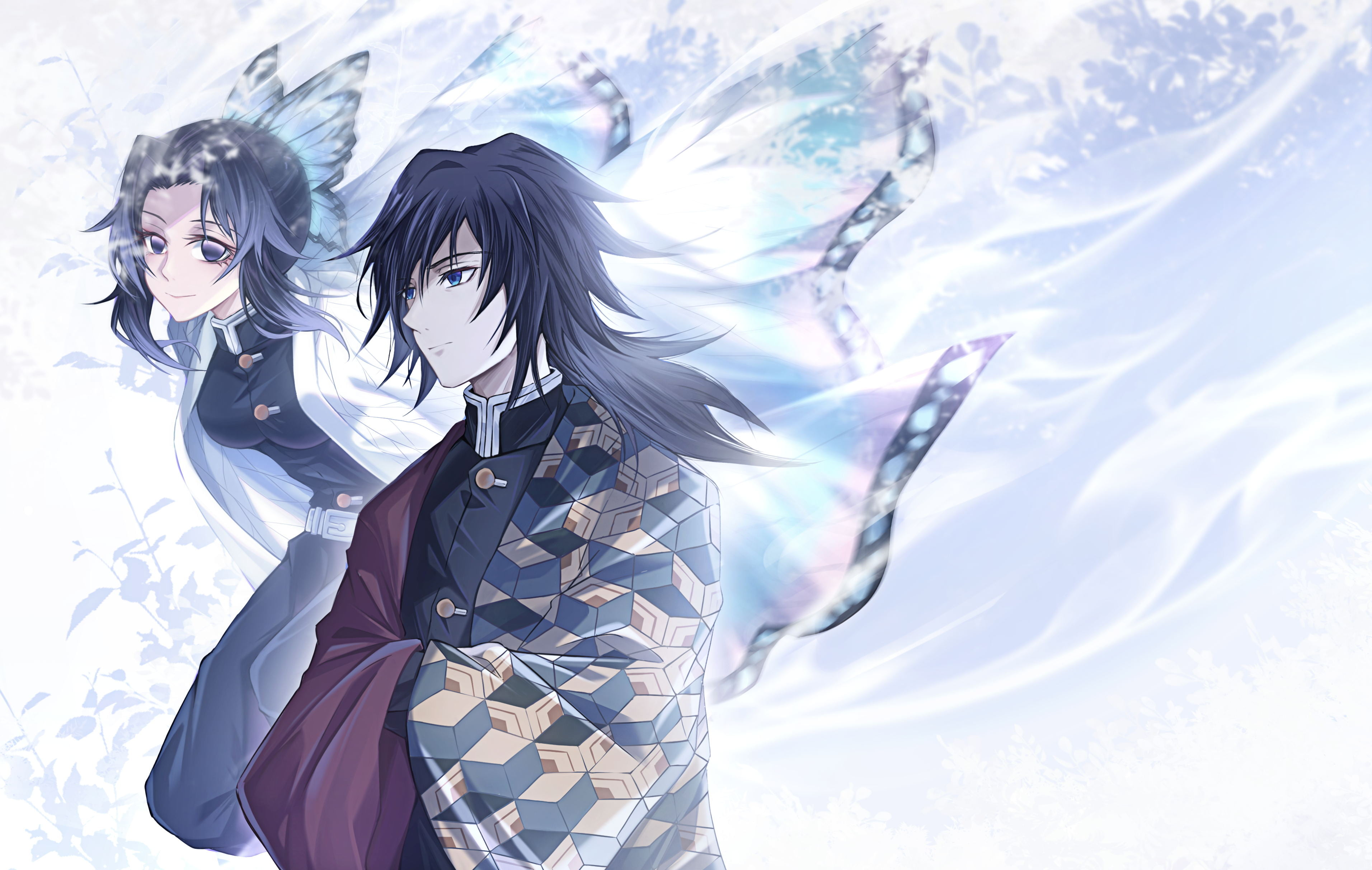 Anime Demon Slayer Kimetsu no Yaiba Giyuu Tomioka Shinobu Kochou 2k 4k