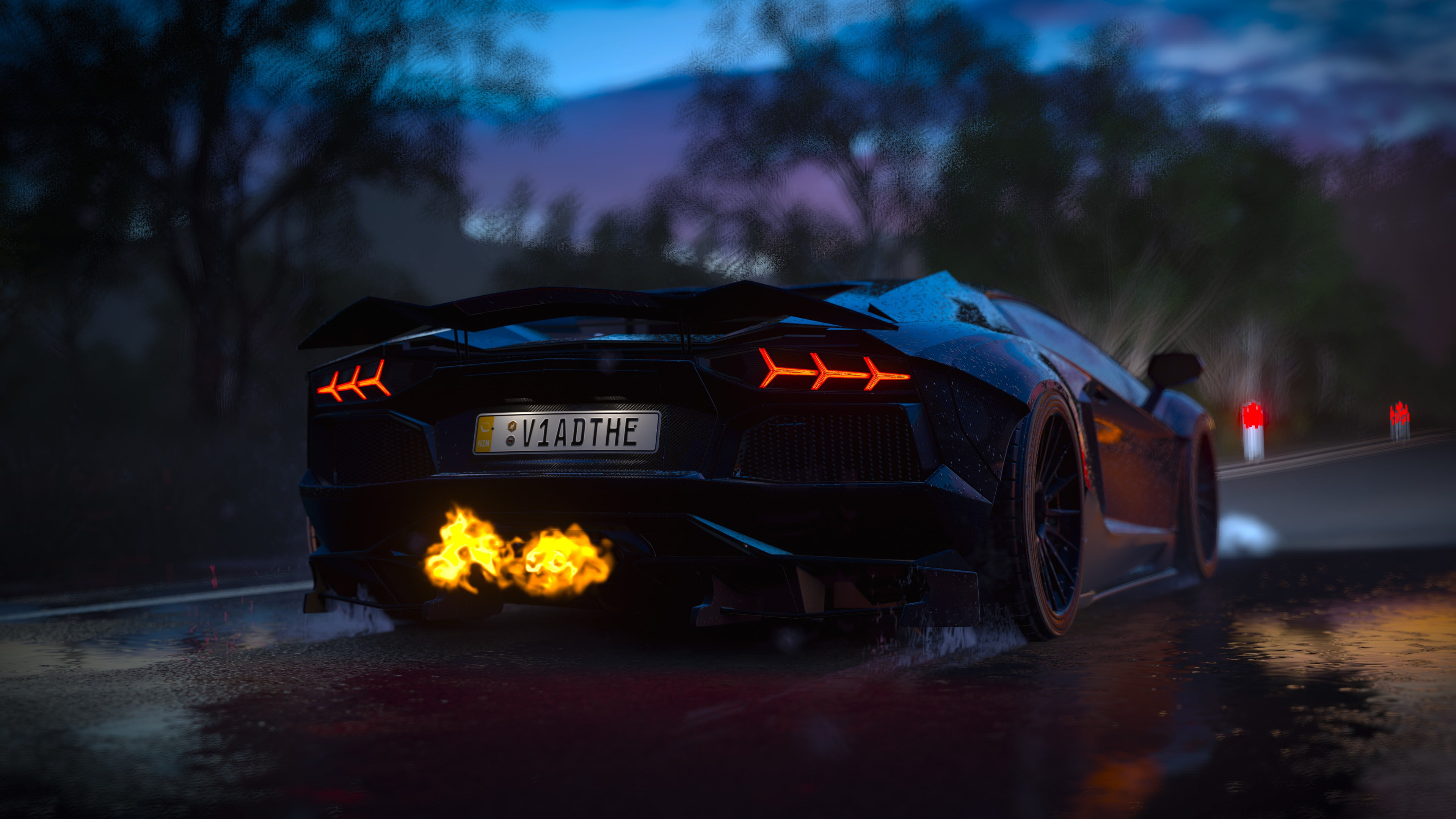 black luxury car Forza Games forza horizon 3 Lamborghini Aventador 2k 4k