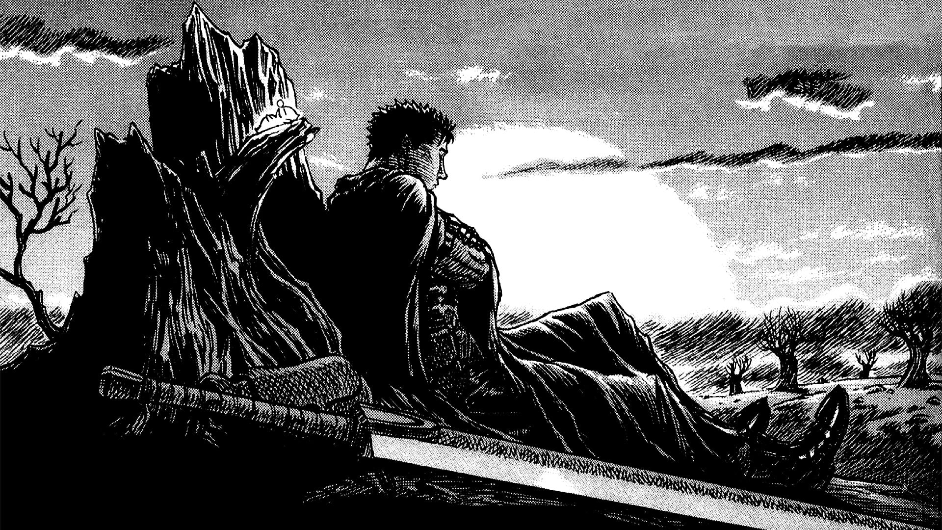 Kentaro Miura Berserk Guts day nature sky art and craft 2k