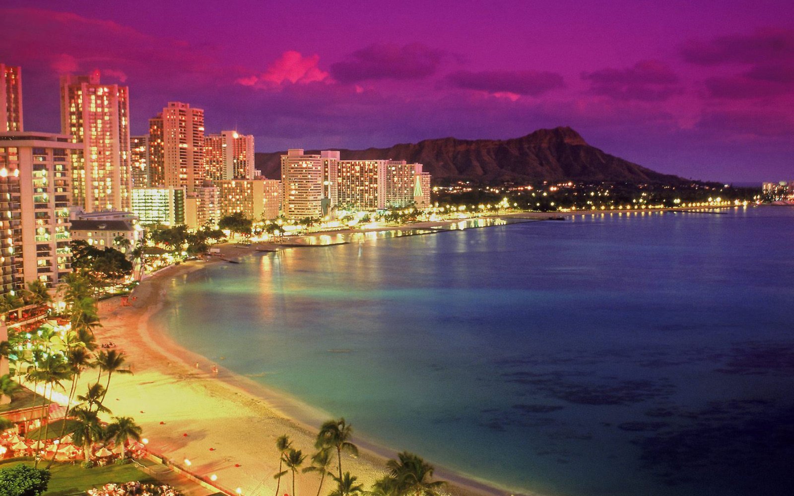 Miami Beach At Night Wallpaper For Desktop architecture 2k