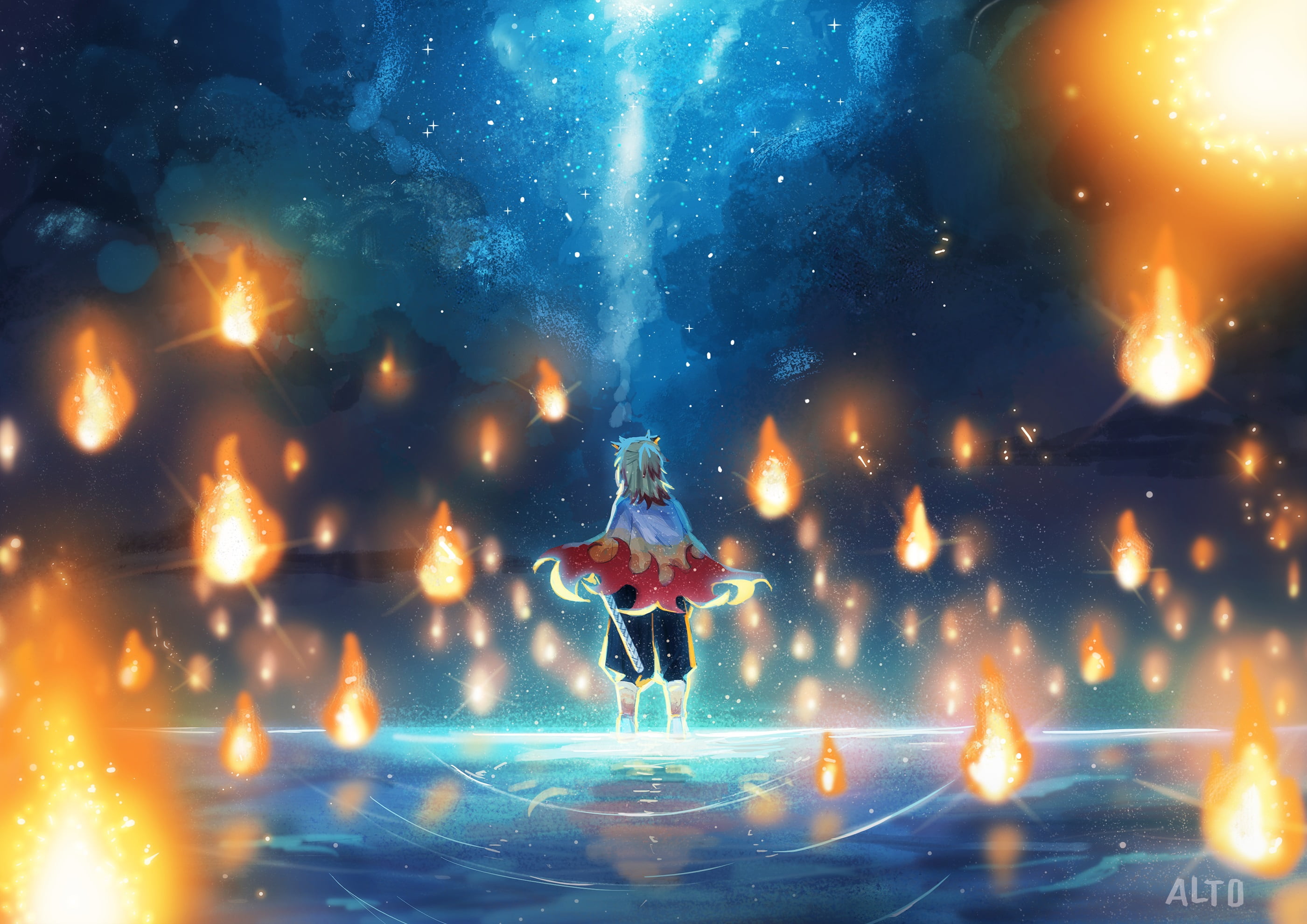 Anime Demon Slayer Kimetsu no Yaiba Kyojuro Rengoku 2k