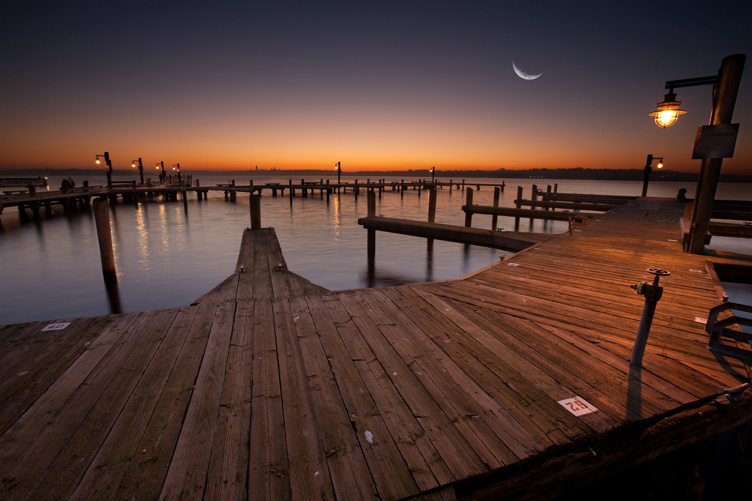 brown dock near beach marina park Sunset 2k