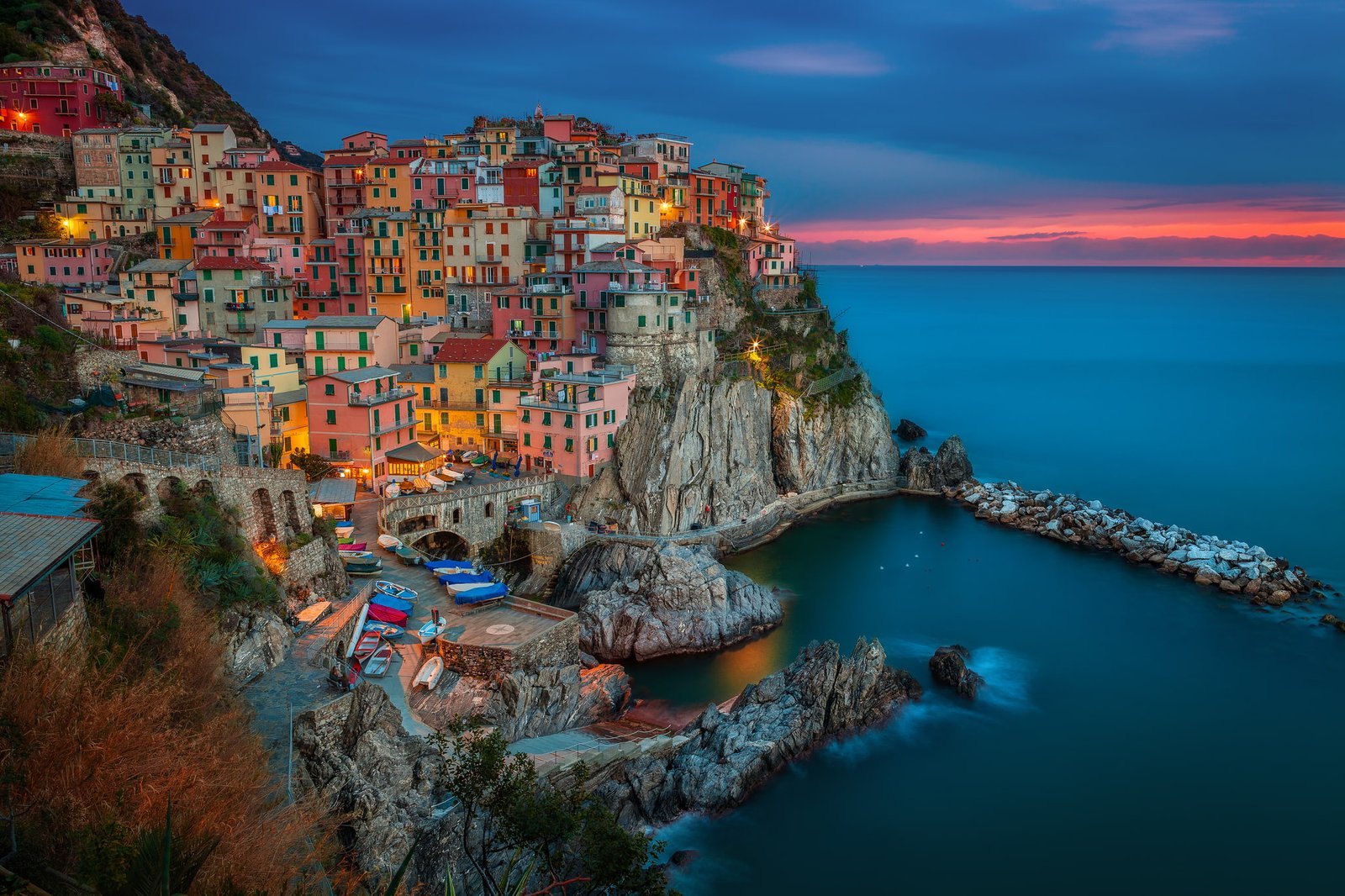 landscape sunset nature the city stones rocks shore coast 2k