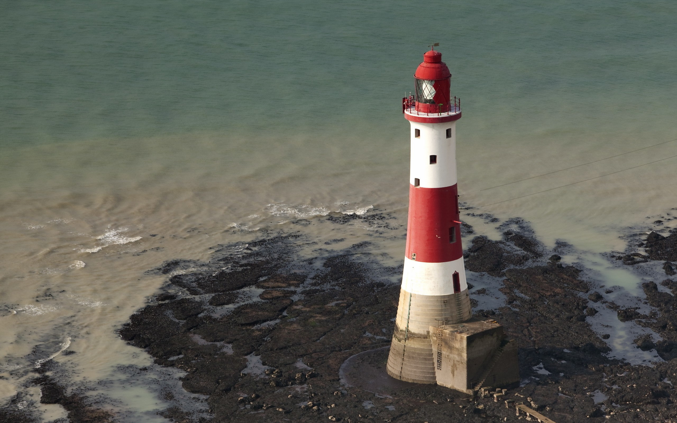 nature lighthouse beach water sea guidance tower protection 2k