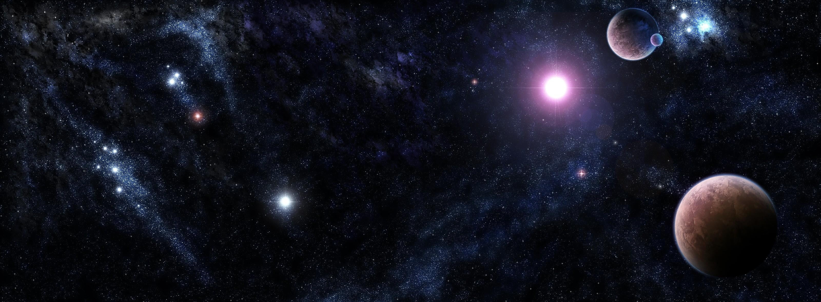 planets of solar system wallpaper galaxy stars universe light 2k