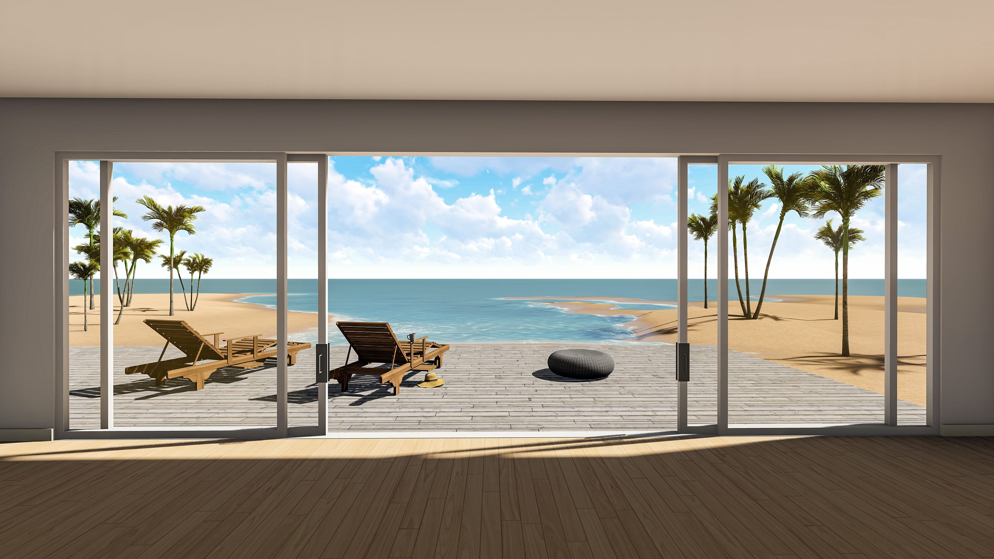 sand beach relaxation summer idyllic house apartment 2k 4k