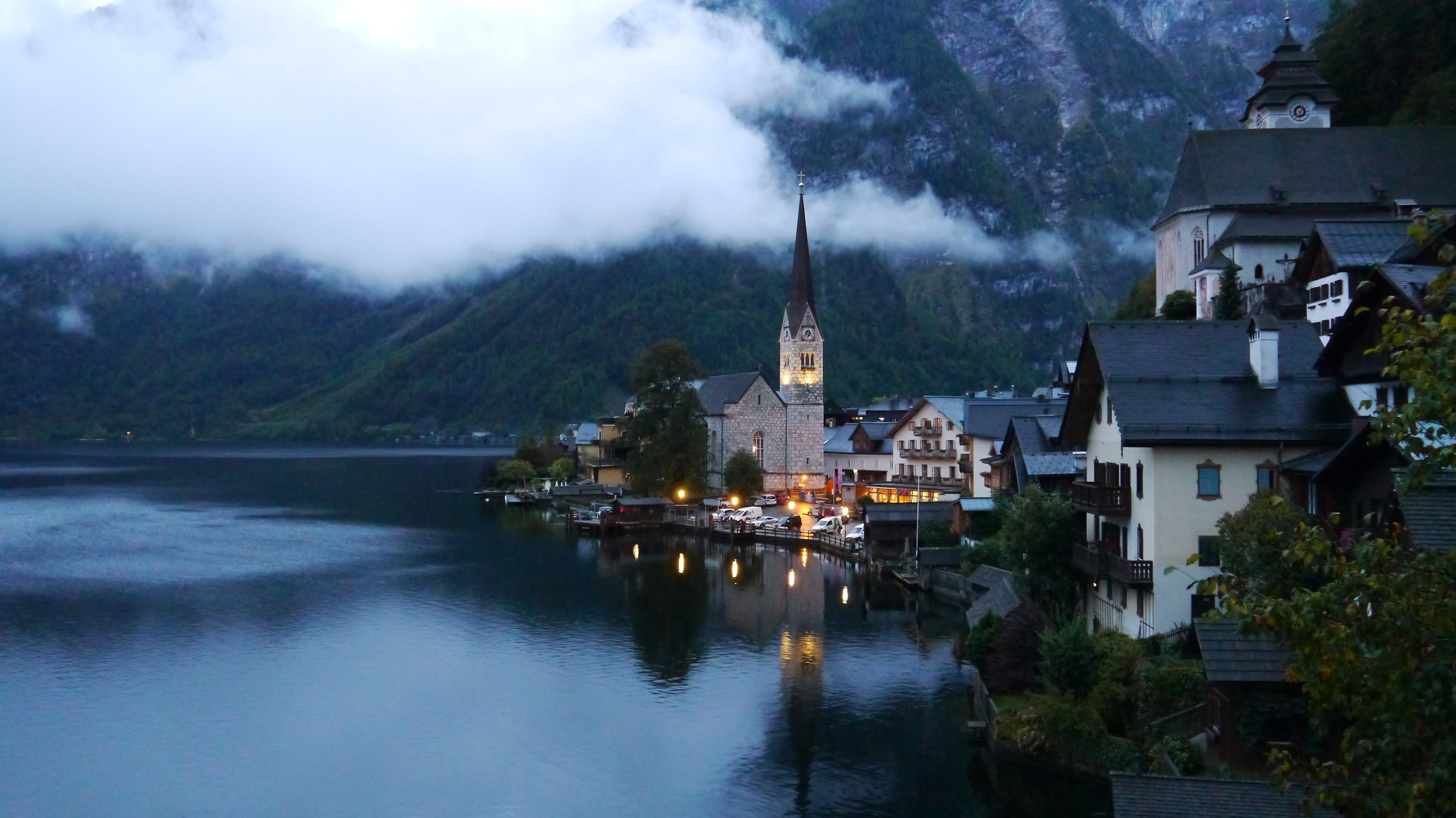 tower architecture building spire steeple water outdoors 2k 4k