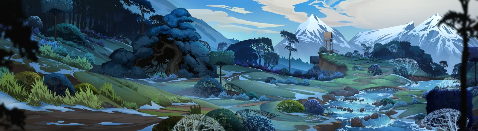 green trees and mountains wallpaper river snow forest dual monitors 10 2k 4k