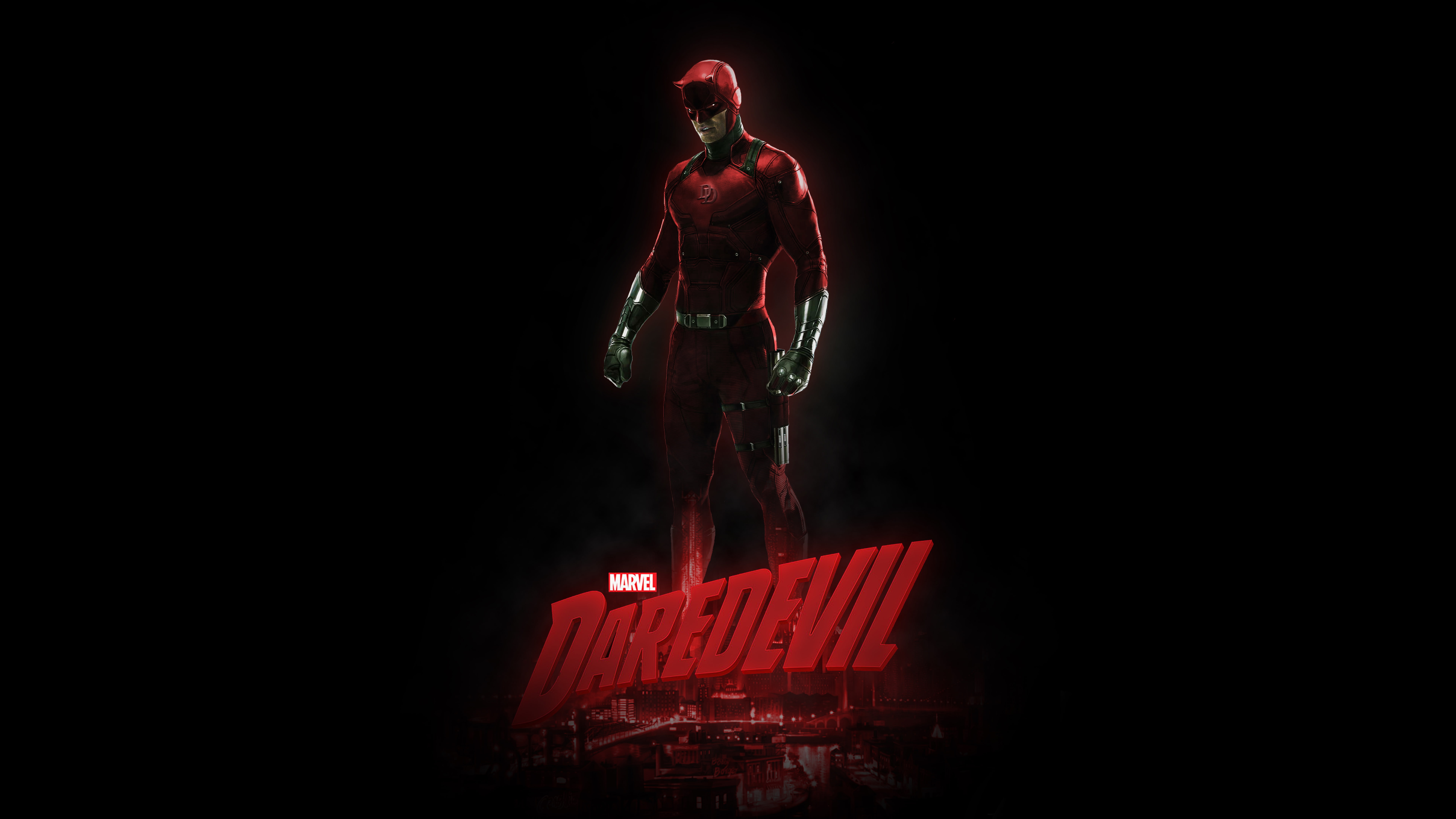 Marvel Daredevil copy space night studio shot black background 2k 4k 5k 8k