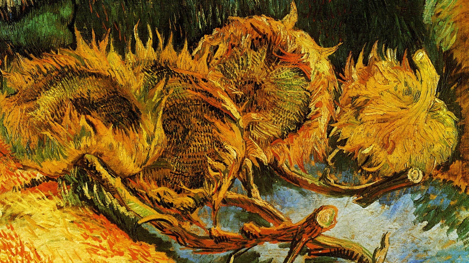 yellow abstract painting sunflowers picture Vincent Van Gogh 2k