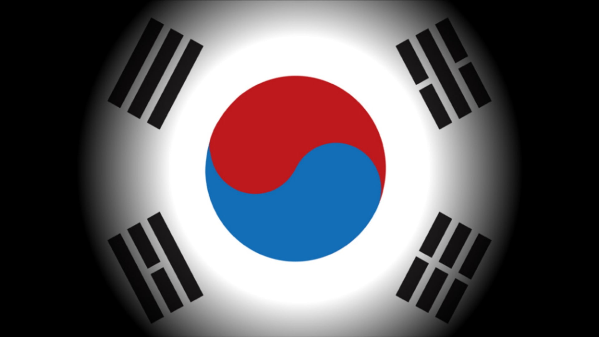 asian south korea flag korean black taegeukgi shape circle 2k