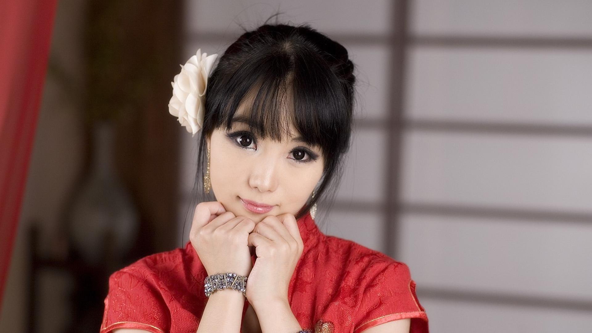 Cheongsam Korean Im Soo Yeon qipao model Asian women 2k
